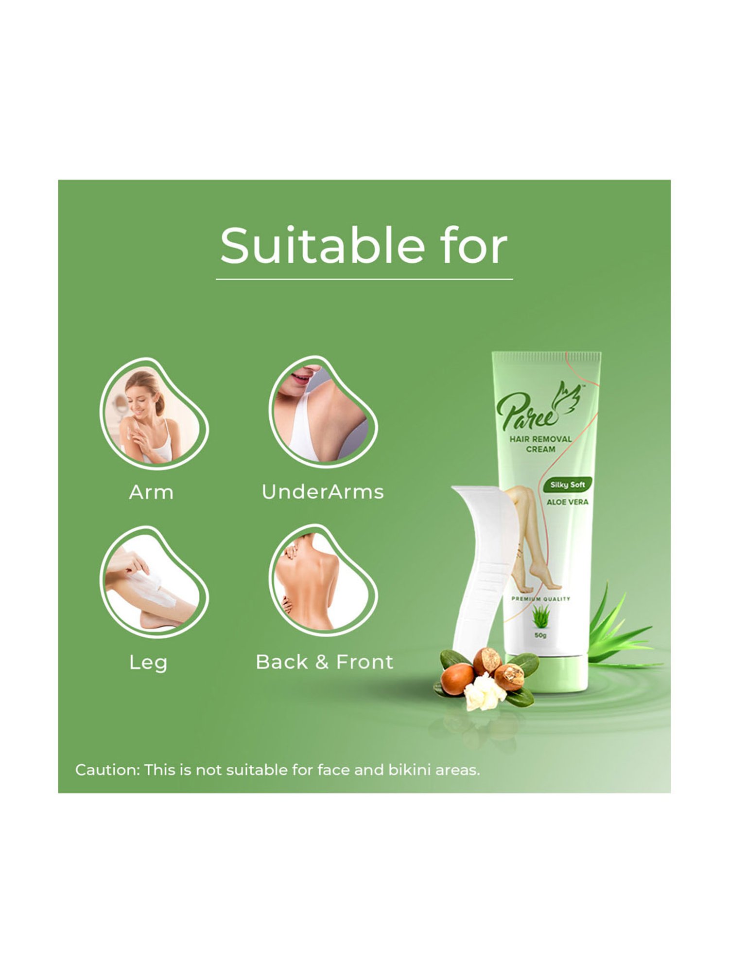 Paree Hair Removal Cream for Women - 50 gm (Pack of 5)