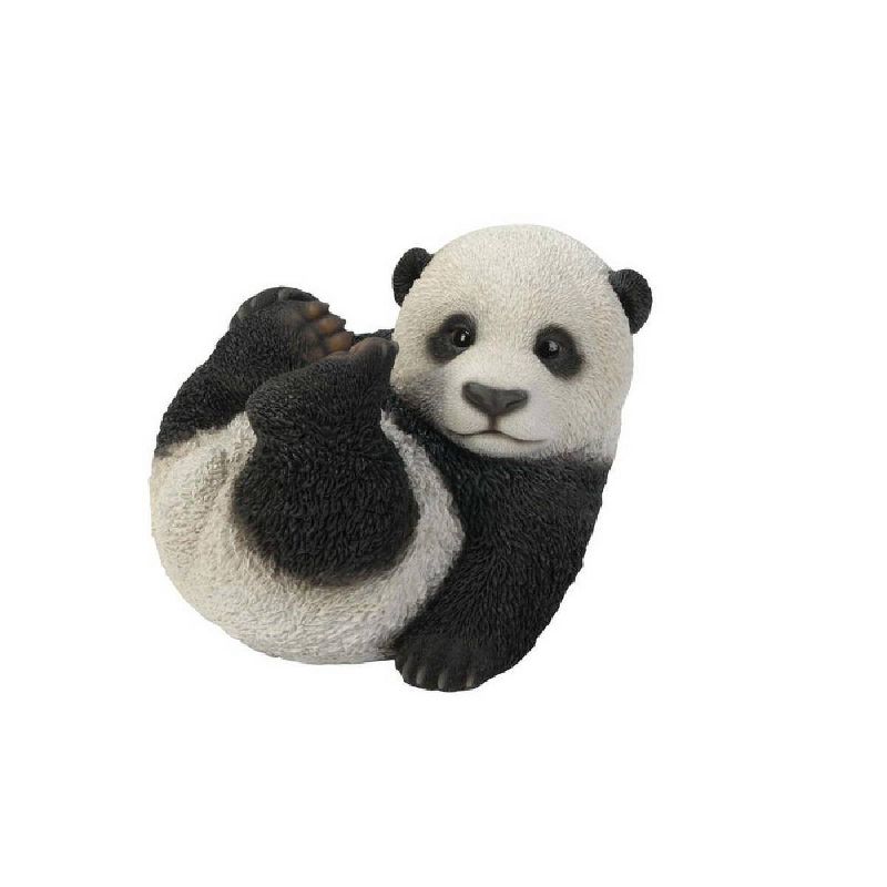 8" Polyresin Playing Baby Panda Statue Black/White - Hi-Line Gift