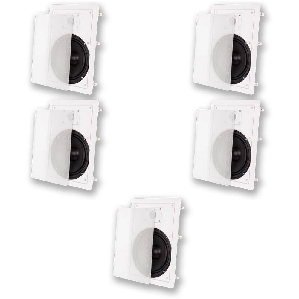 Acoustic Audio MT8 Flush Mount In Wall Speakers with 8" Woofers 5 Pack