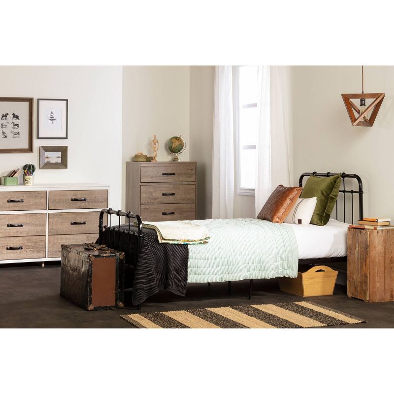 Hankel 4 Drawer Chest Storage Unit Weathered Oak - South Shore
