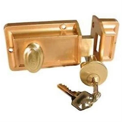 Ilco 545-51-51 Bronze Surface Mount Deadlock With Angle Strike Plate And Kwikset KW1 Keyway