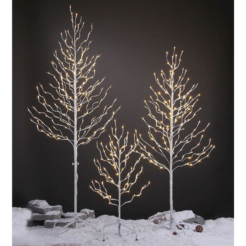 LED Lightshare 3' 112L LED Lighted Star LED Light Tree, Warm White LED Lights - White Branch