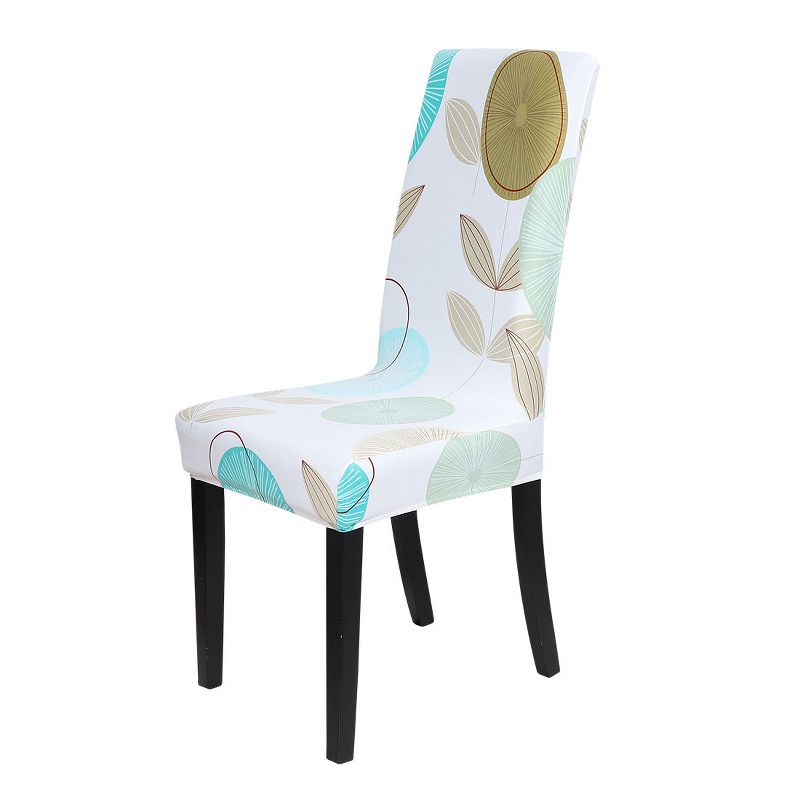 1 Pc Polyester Spandex Floral Print Fit Home Dining Chair Slipcovers Multicolored  - PiccoCasa