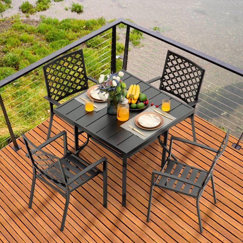 5pc Dining Set - Black - NUU GARDEN