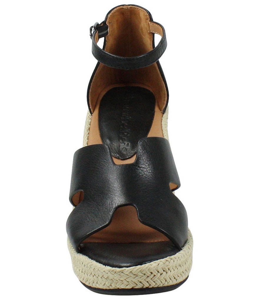 L'Amour Des Pieds Iksha Leather Ankle Strap Platform Wedge Sandals