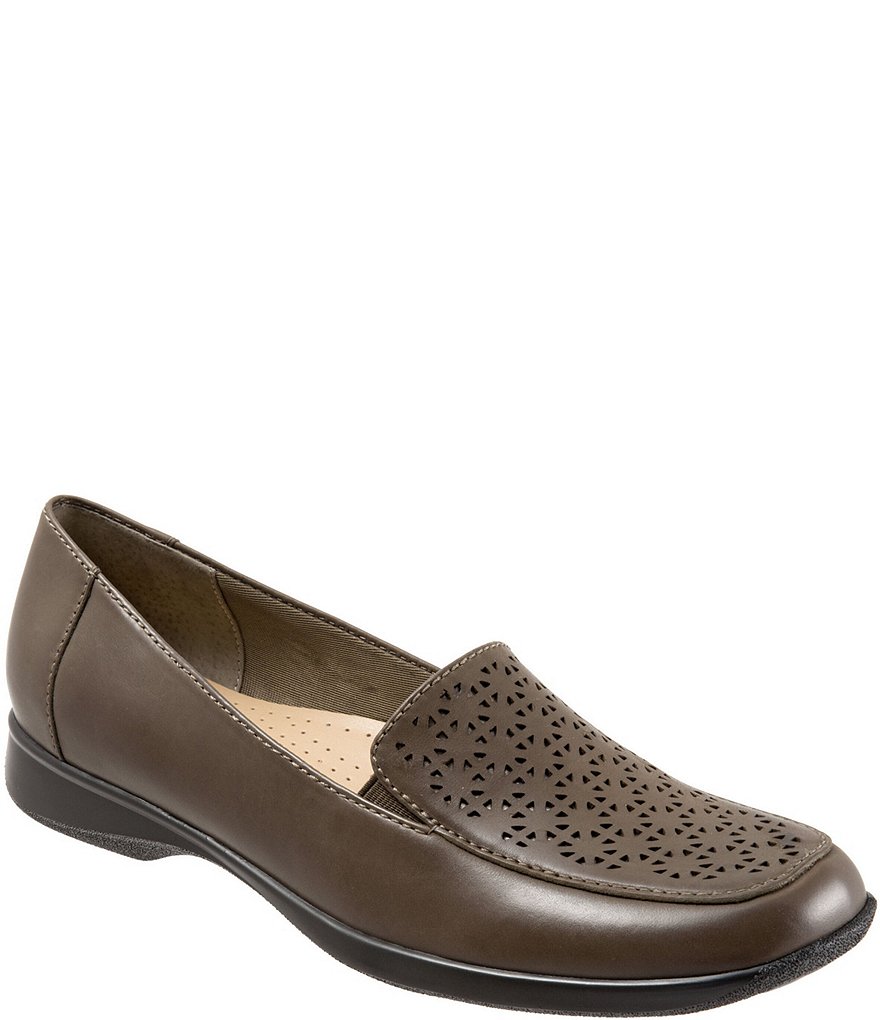 Trotters Jenn Metallic Leather Laser Cut Out Loafers