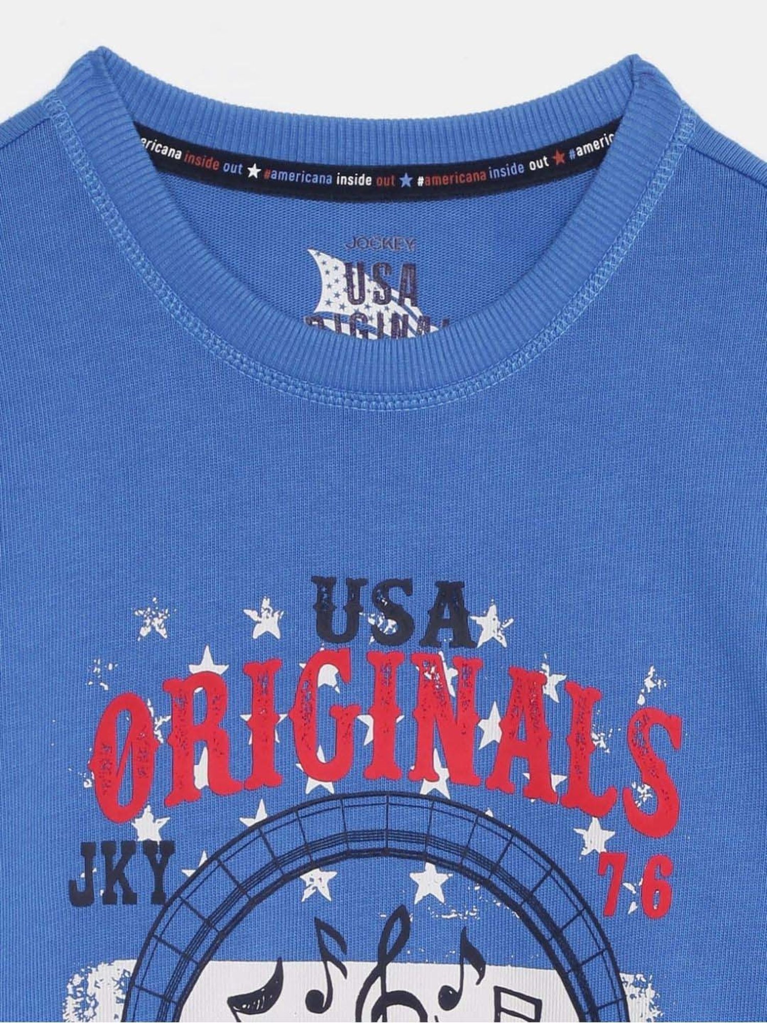 Jockey Kids Palace Blue Printed Full Sleeves Sweatshirt