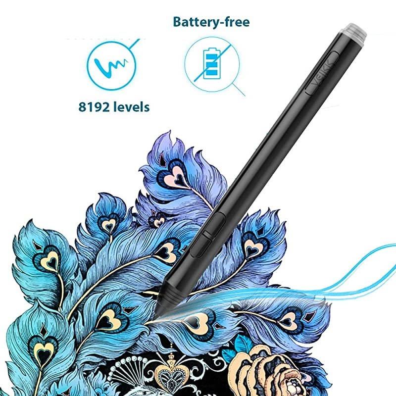 A50 Graphics Drawing Tablet with 8192 Pressure Sensitivity BatteryFree Passive Pen