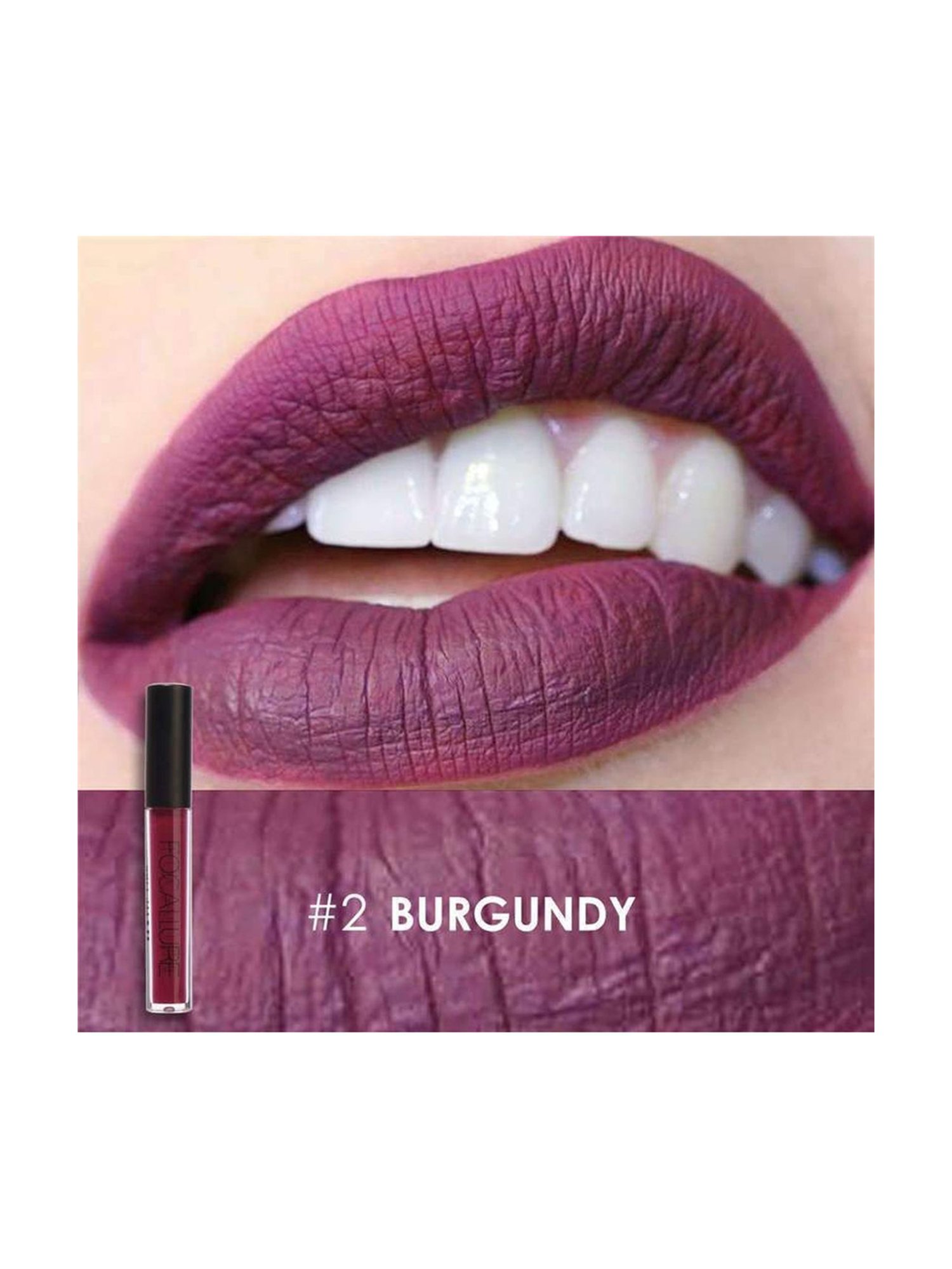 FOCALLURE Matte Liquid Lipstick Burgundy - 6 gm