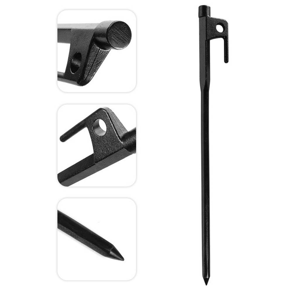 4 Pcs Steel Nail Tent Pegs 20cm Outdoor Heavy Duty Steel Awning Canopy Tent Stakes Pegs Nail for Camping Tent Tarp Stake