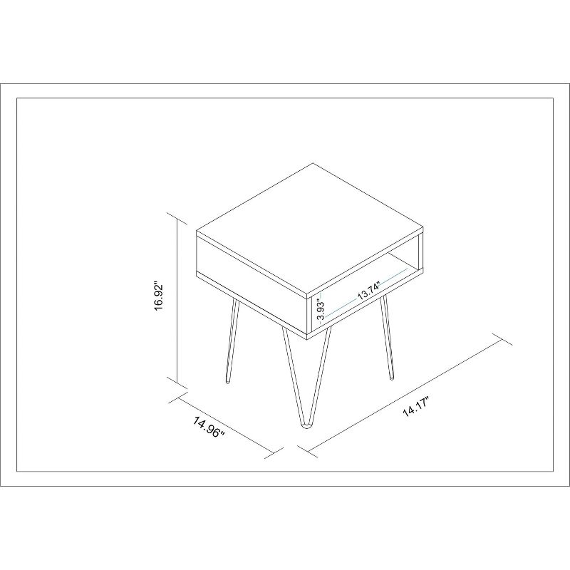 14.96" Nolita End Table with 1 Cubby White - Manhattan Comfort