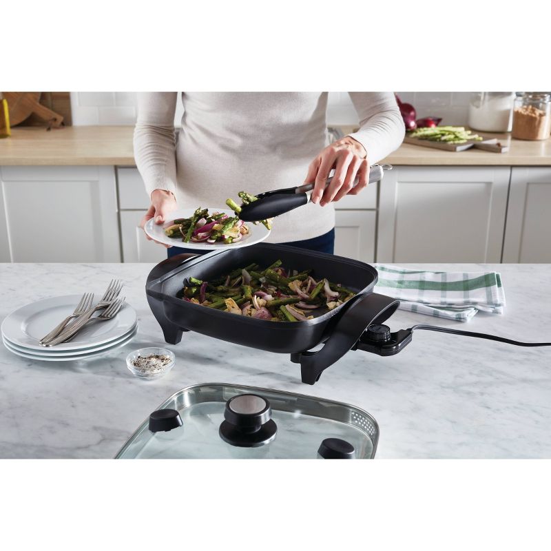 Oster DiamondForce 12 "x 12" Strain & Pour Electric Skillet - Black