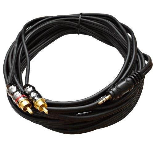 Seismic Audio - SA-iEMRCAM25 - 1/8" (3.5mm) Male to Dual Male RCA Patch Cable - 25 Feet