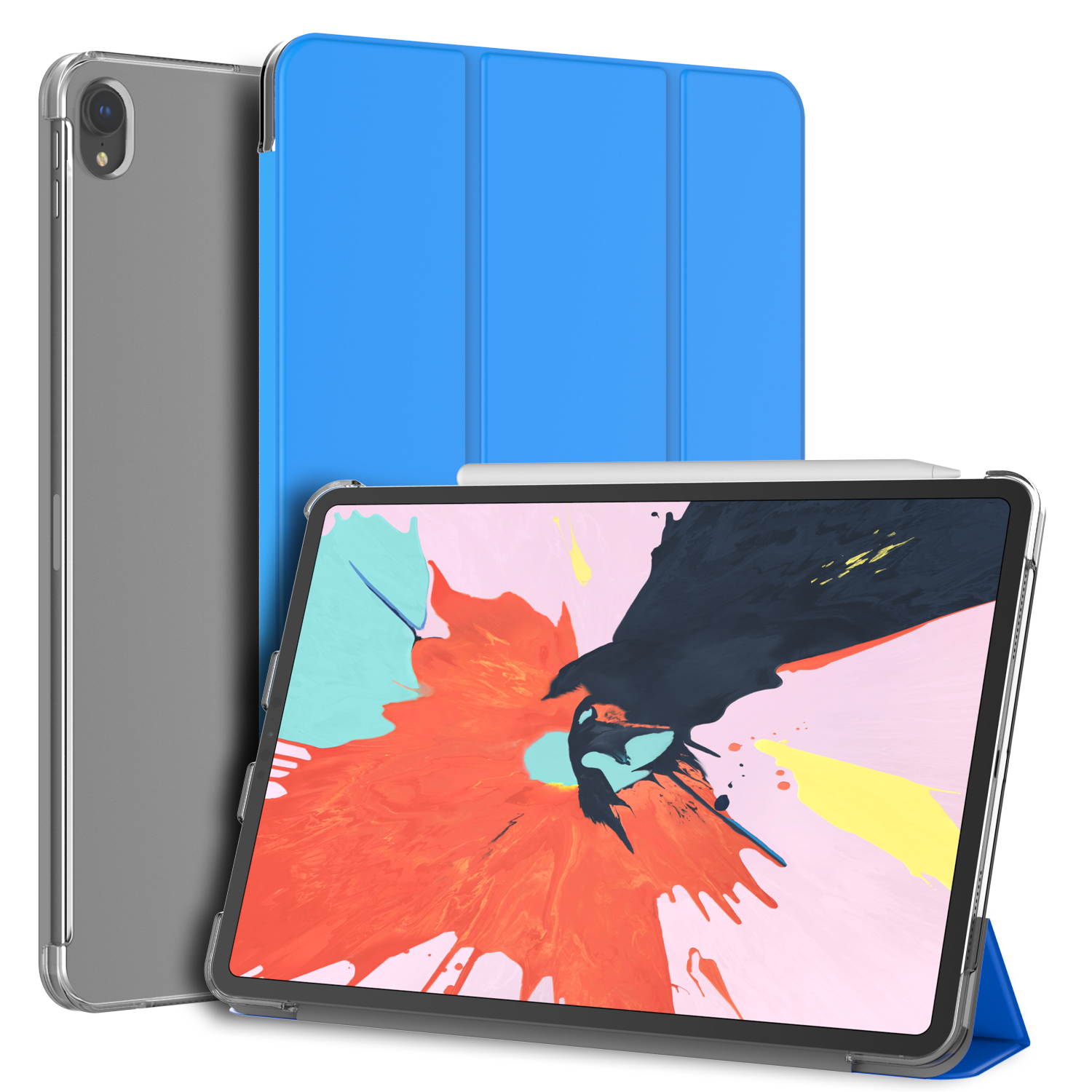 For iPad Pro 12.9-inch Smart Case Shell, Trifold Sleep-Wake Feature