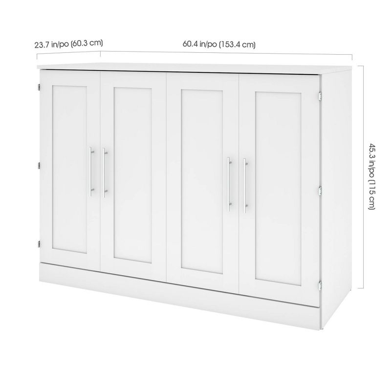 Full Cabinet Bed with Mattress White - Bestar