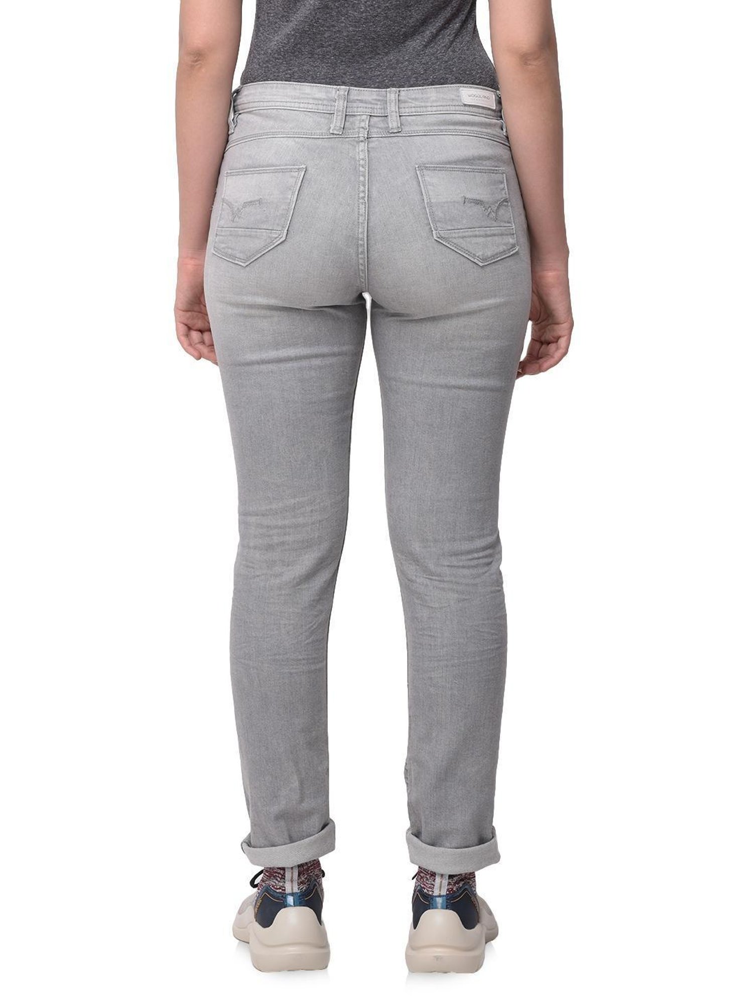 Woodland Light Grey Skinny Fit Jeans