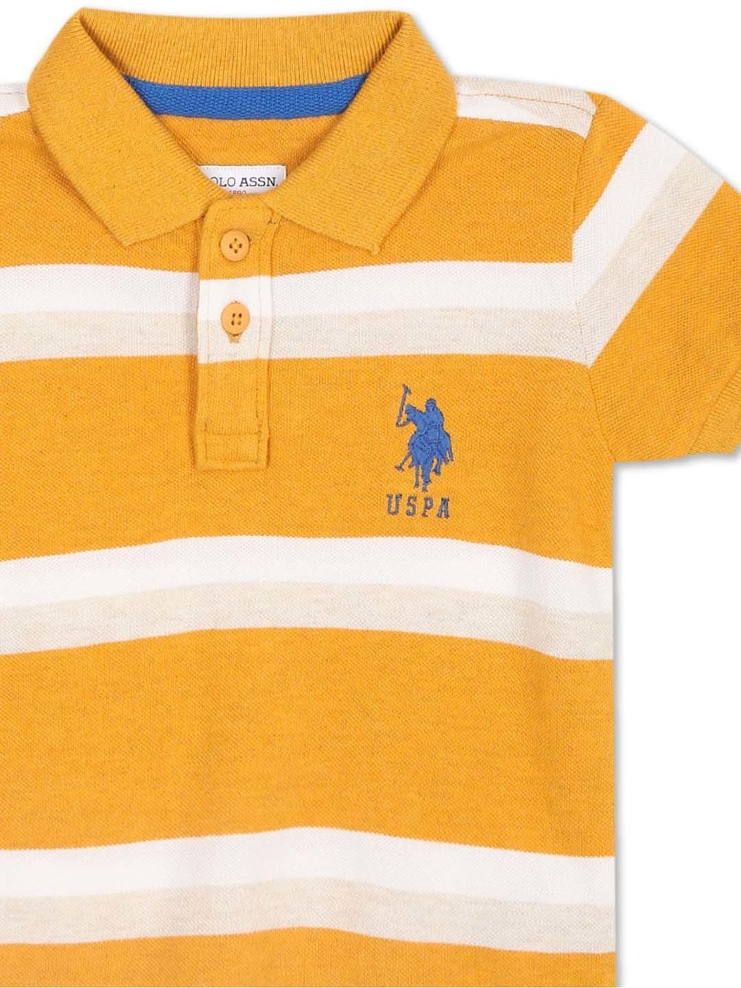 U.S. Polo Assn. Kids Yellow & White Striped Polo T-Shirt