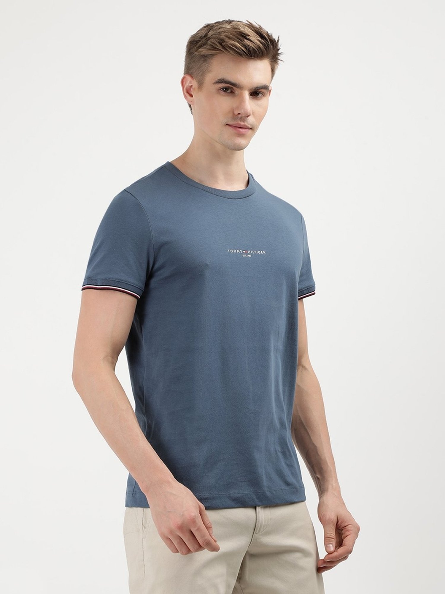 Tommy Hilfiger Aegean Sea Cotton Slim Fit Graphic T-Shirt