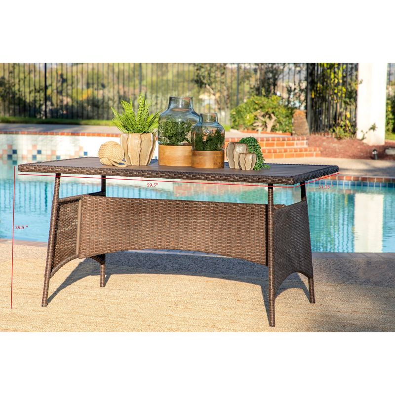 Ariana 5pc Outdoor Wicker Dining Set - Brown - Coaster