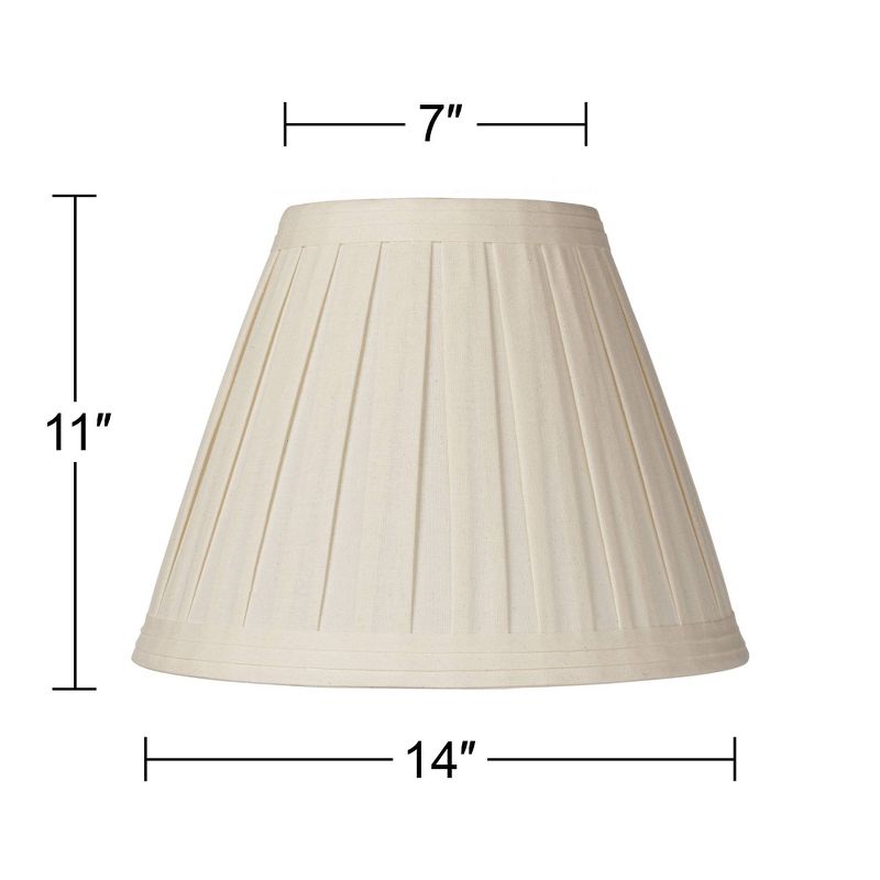 Springcrest Set of 2 Creme Linen Box Pleat Lamp Shades 7x14x11 (Spider)