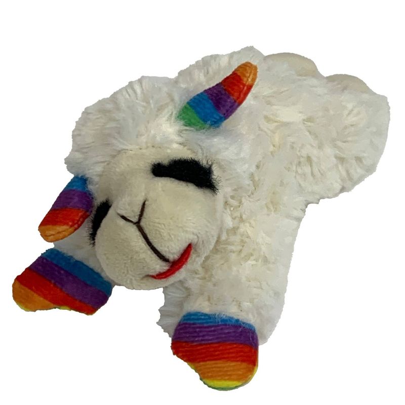 Multipet Pride Lamb Chop Rainbow Stripes Dog Toy - 6"