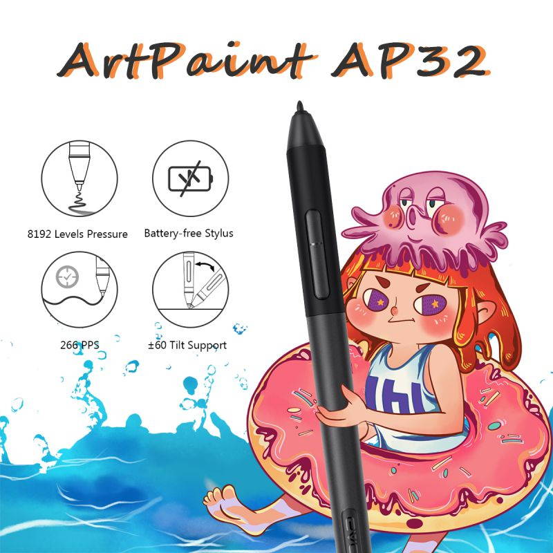 GAOMON M106K PRO 10 x 6.25 Graphics Drawing Tablet with 8192 Levels Tilt Supported Battery-Free Stylus and 12 Hot Keys for Windows/mac/Android OS