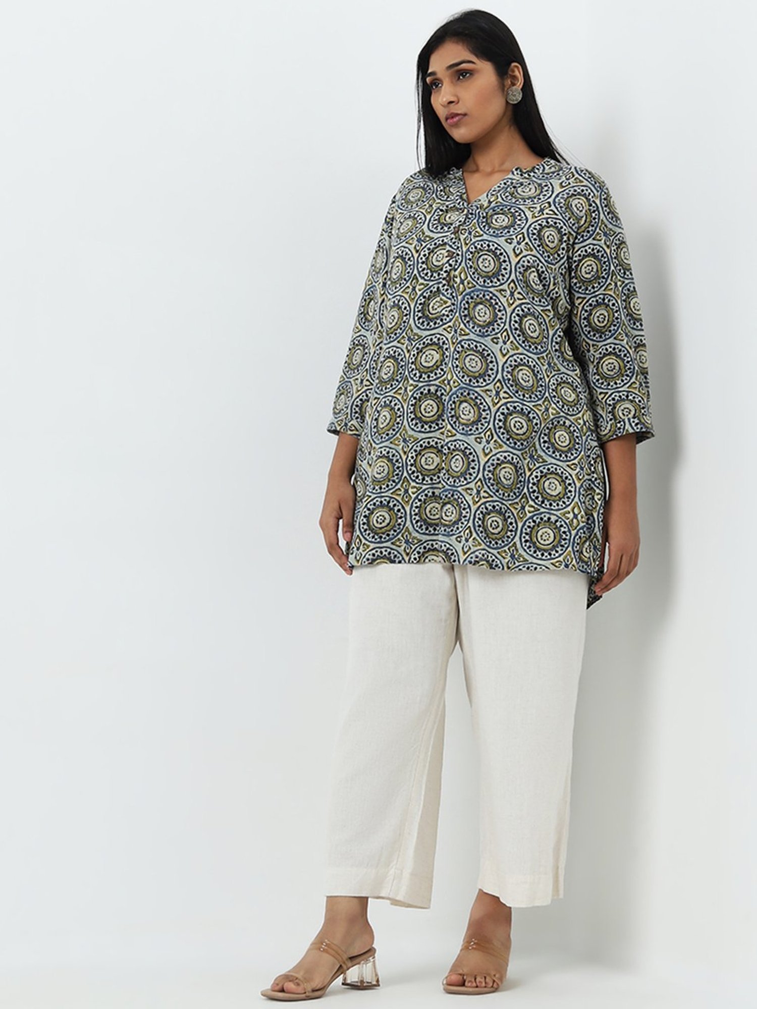 Diza by Westside Green Printed Straight Kurti