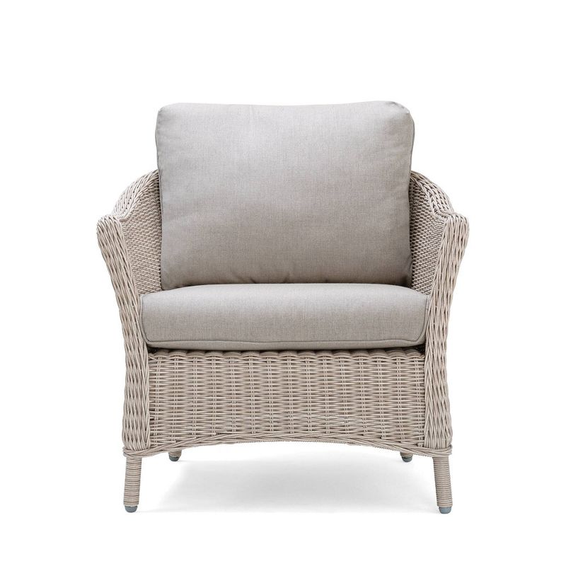 Laurel Lounge Chair Weathered Brown Frame Sunbrella Cast Shale Gray Fabric - La-Z-Boy