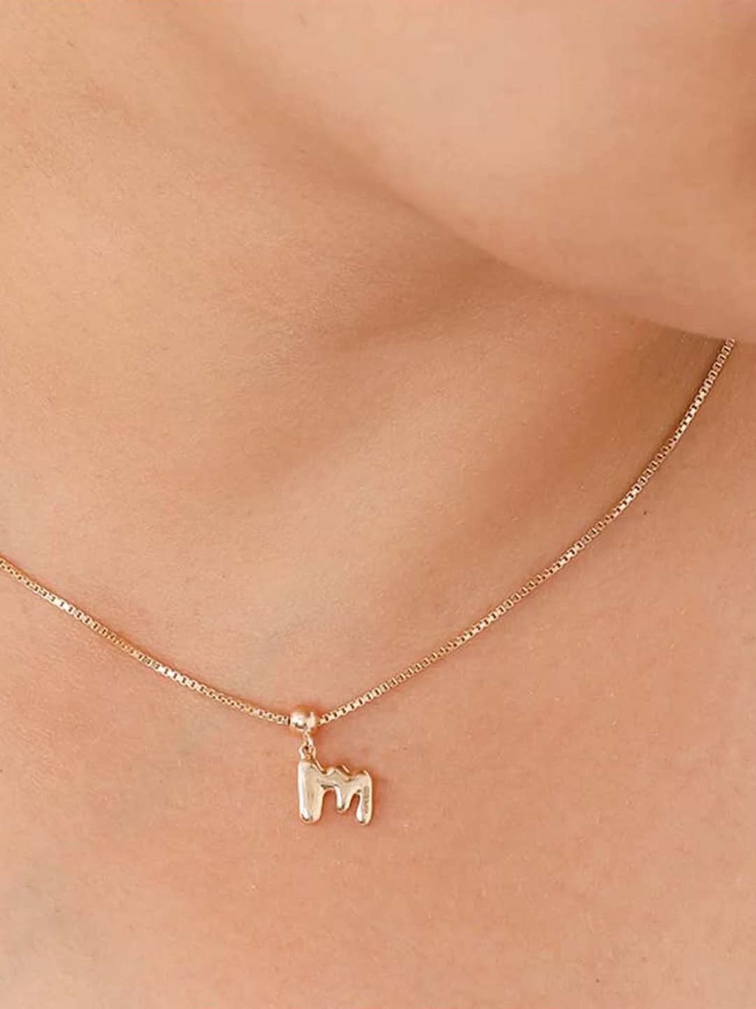 Mia By Tanishq Mamma Mia 14k Yellow Gold M Charm Pendant