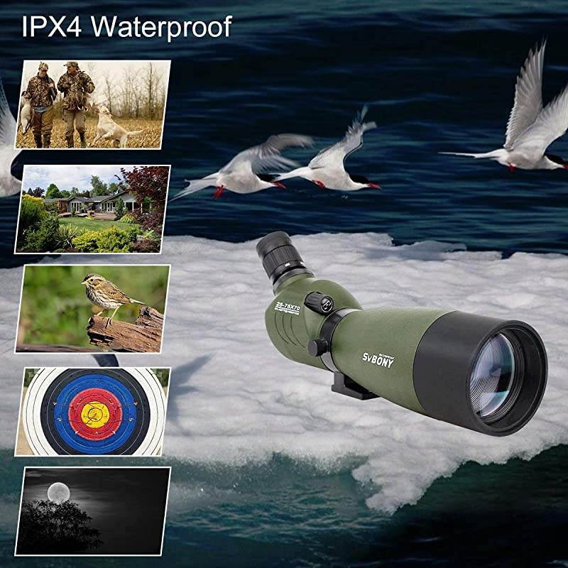 SV14 2060x60 Spotting Scope Bak4 Prism Spotting Scope Telescope IP65 Waterproof FMC Optical Lens with Tripod and Phone Adapter