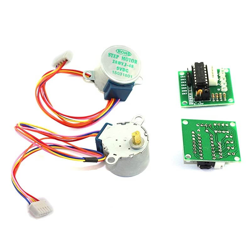 2Set 28BYJ48 DC 5V Geared Stepper Motor + ULN2003 Driver Test Module Board for Arduino