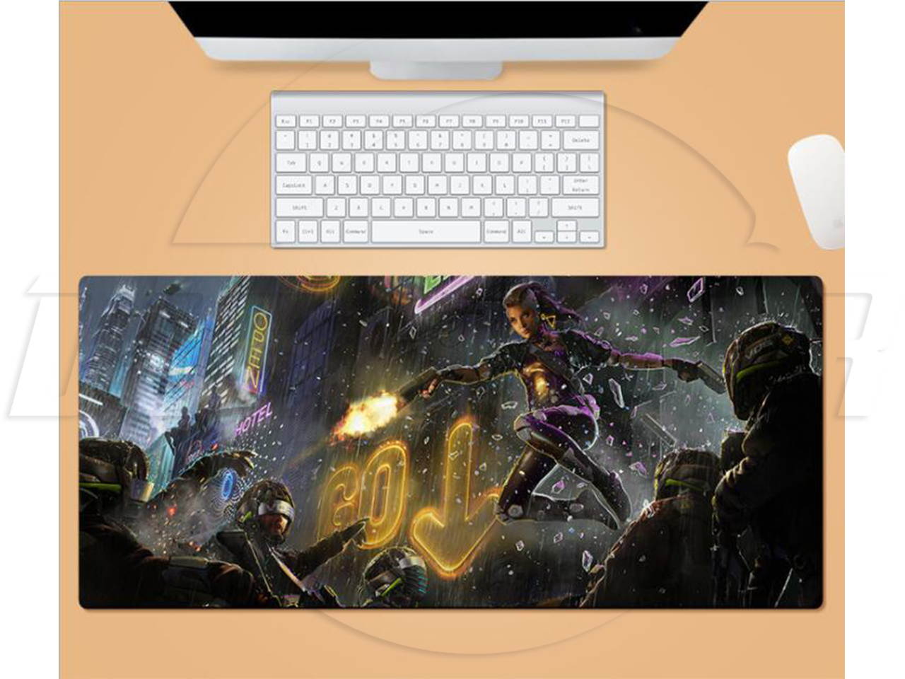 SA Cyberpunk 2077 Large soft Second element anime mouse pad game keyboard Non-slip Rubber sole Expand mouse pad(0.12&ldquo; x 31.80&rdquo; x 11.80&ldquo;) Suitable for PC/laptop/desktop computer desk Large mouse pad
