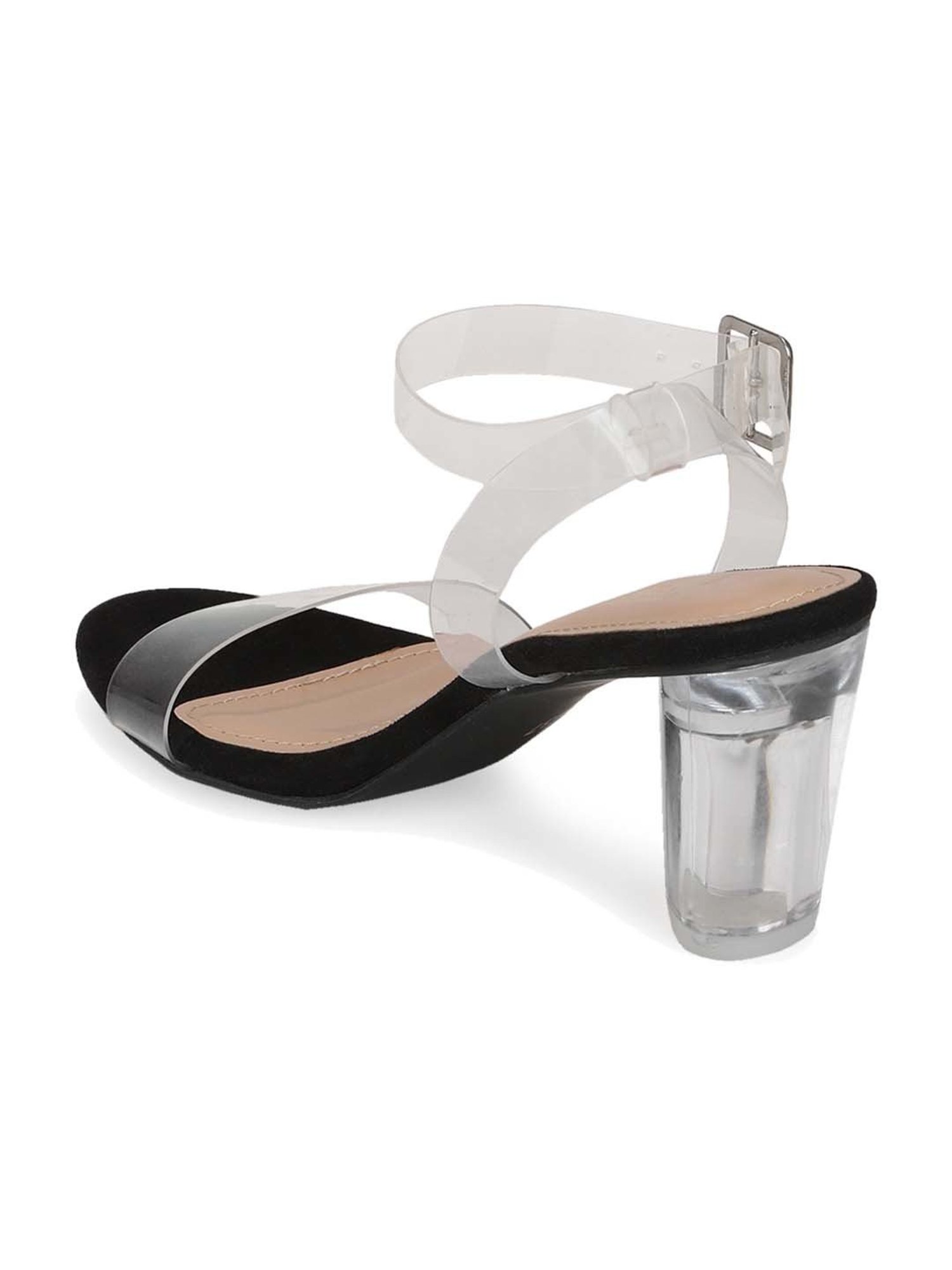 Truffle Collection Women's Black Ankle Strap Stilettos