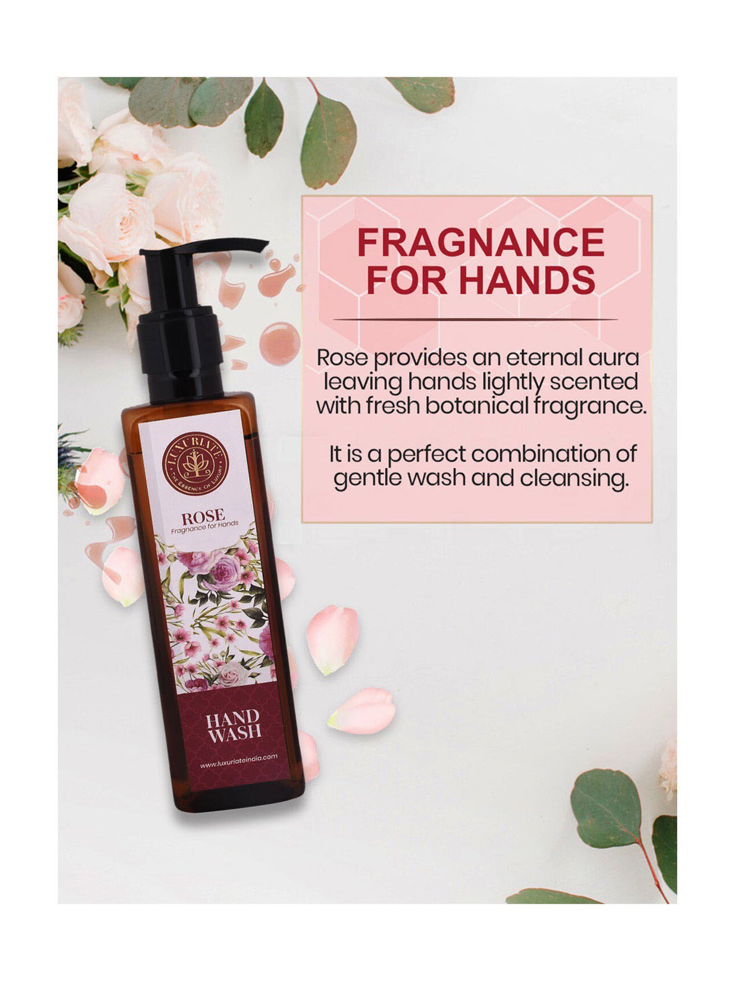 Luxuriate Rose Hand Wash and Parijat Face Wash Cleanser Combo