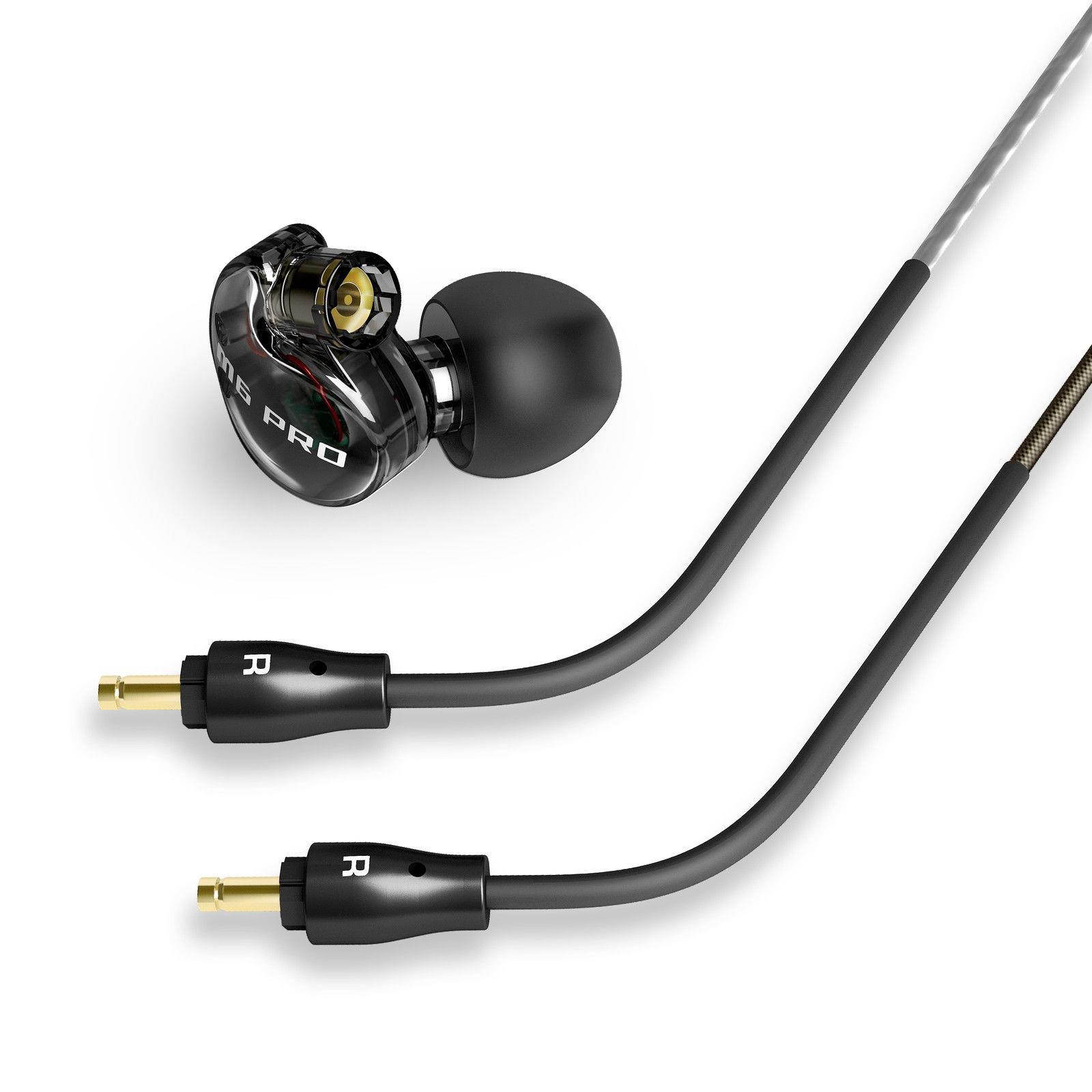 MEE audio M6 Pro Universal-Fit Noise-Isolating Musician's In-Ear Monitors with Detachable Cables (Smoke)