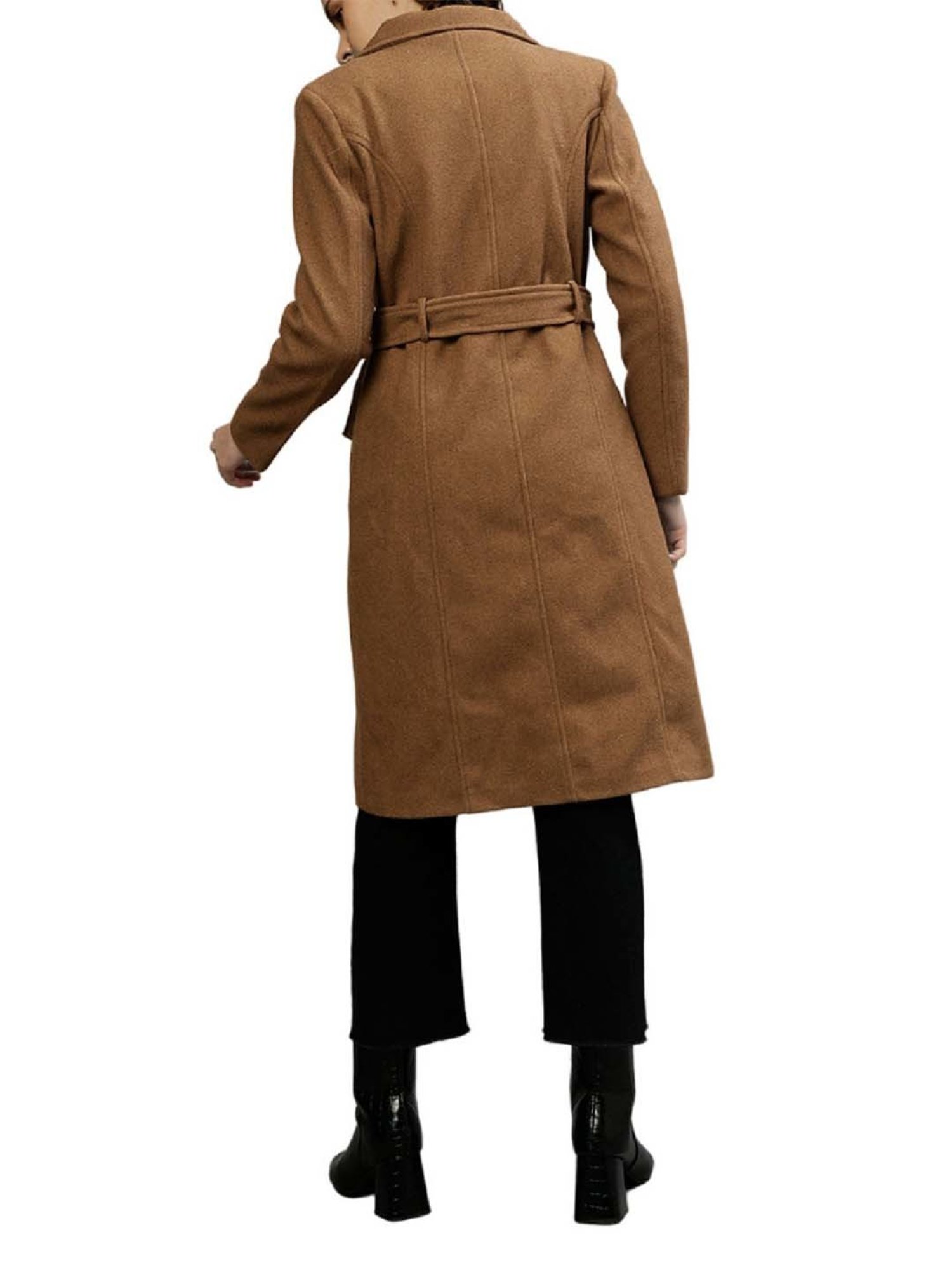 Elle Brown Relaxed Fit Formal Coat