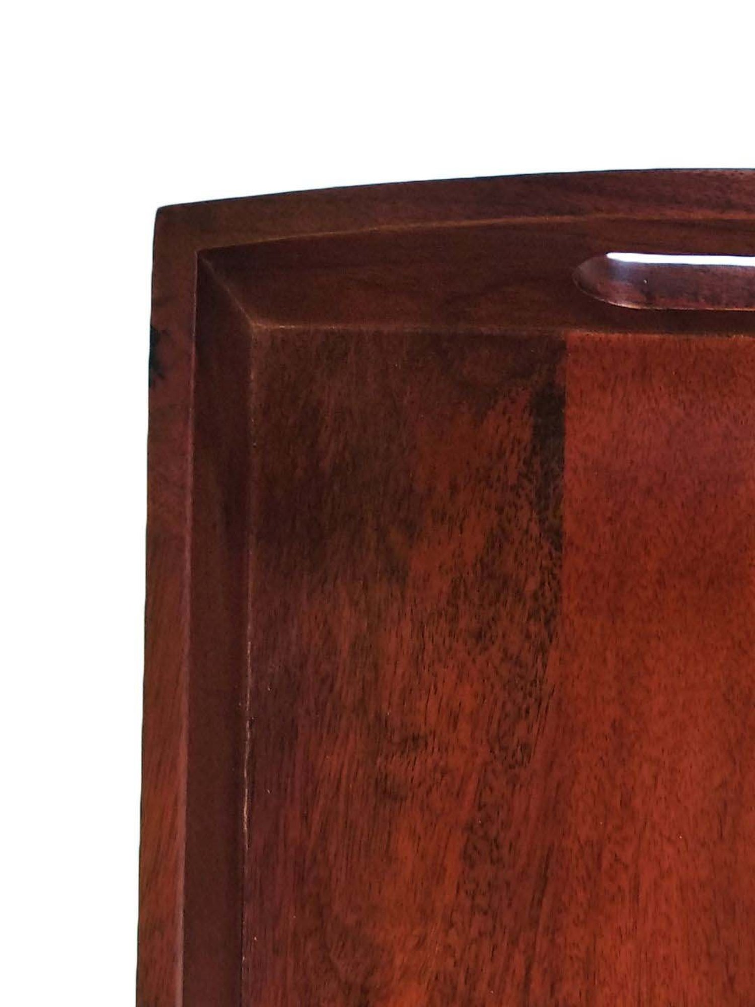 Crayton Elegant Brown Mango Wood Rectangular Serving Tray - Set of 1