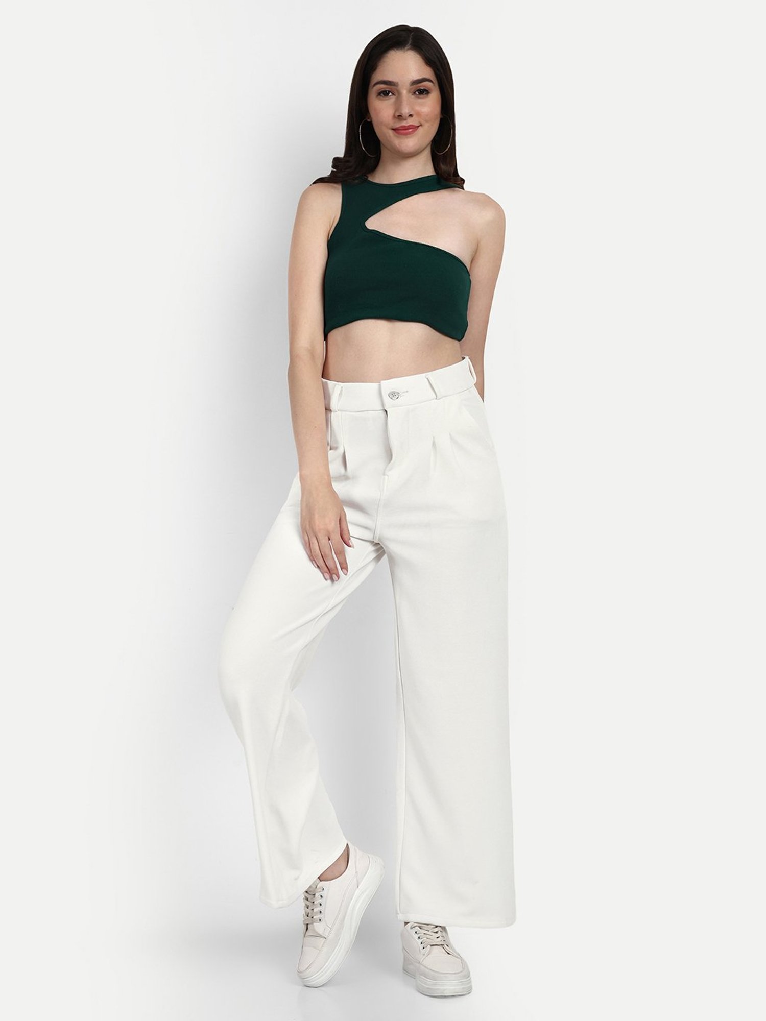 Broadstar White High Rise Trousers