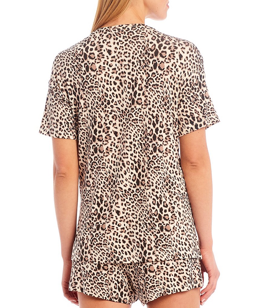 Jasmine & Ginger Animal Print Jersey Knit Oversized Coordinating Sleep Shirt