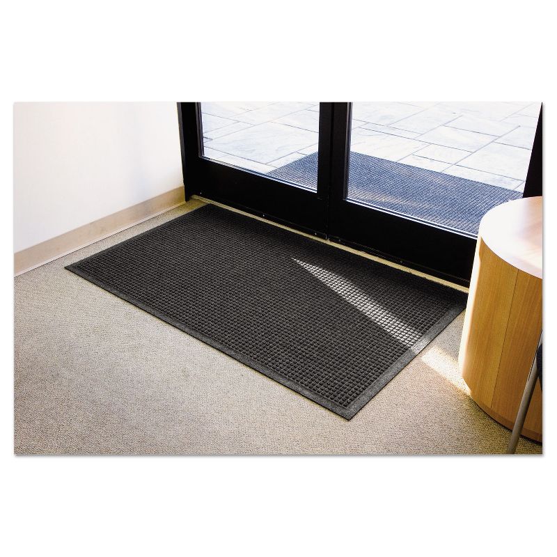 1'4"x2'4" Rectangle Indoor and Outdoor Polyurethane Floor Mat Black - PiccoCasa