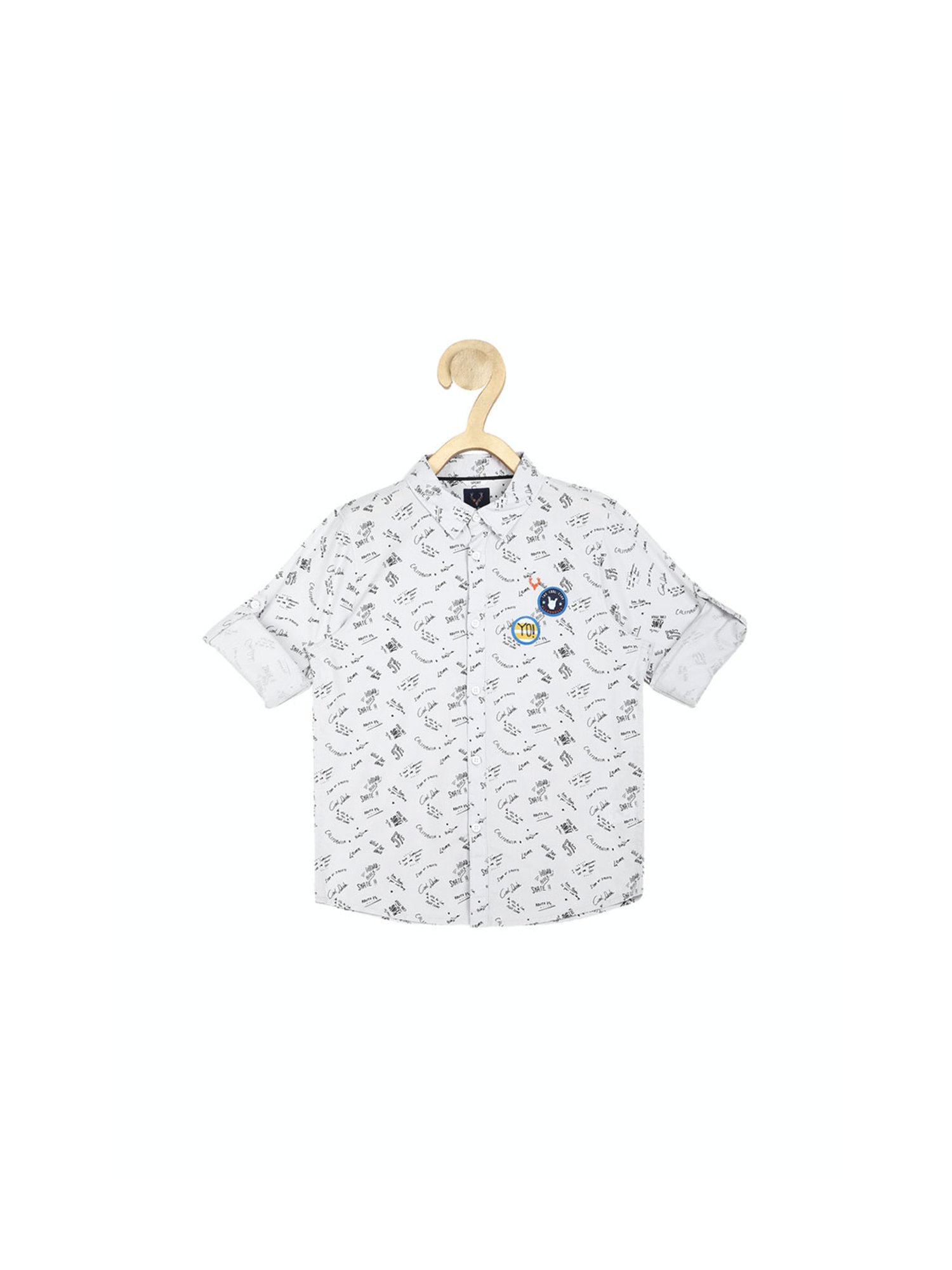 Allen Solly Junior Boys White Printed Shirt
