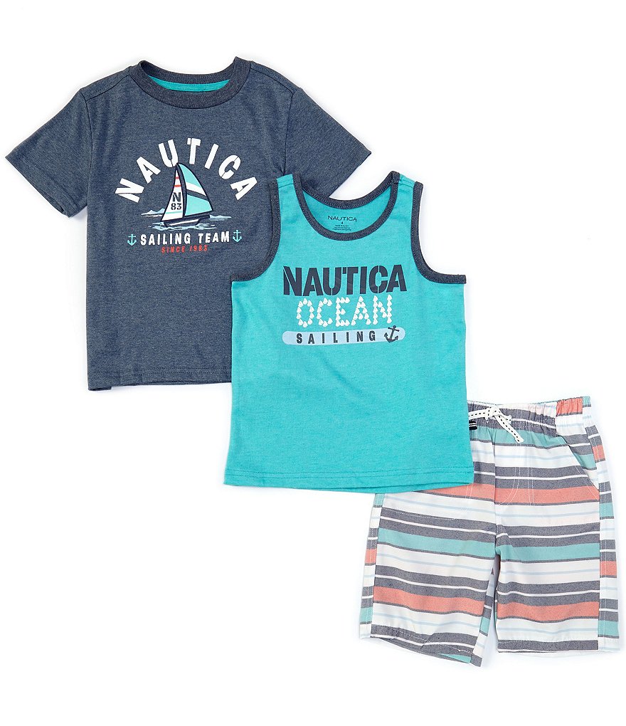 Kinetic by Class Club Little Boys 2T-7 Short-Sleeve Play Hard Performance Tee and Shorts Set