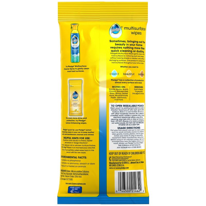 Pledge Multi Surface Wipes - 25ct