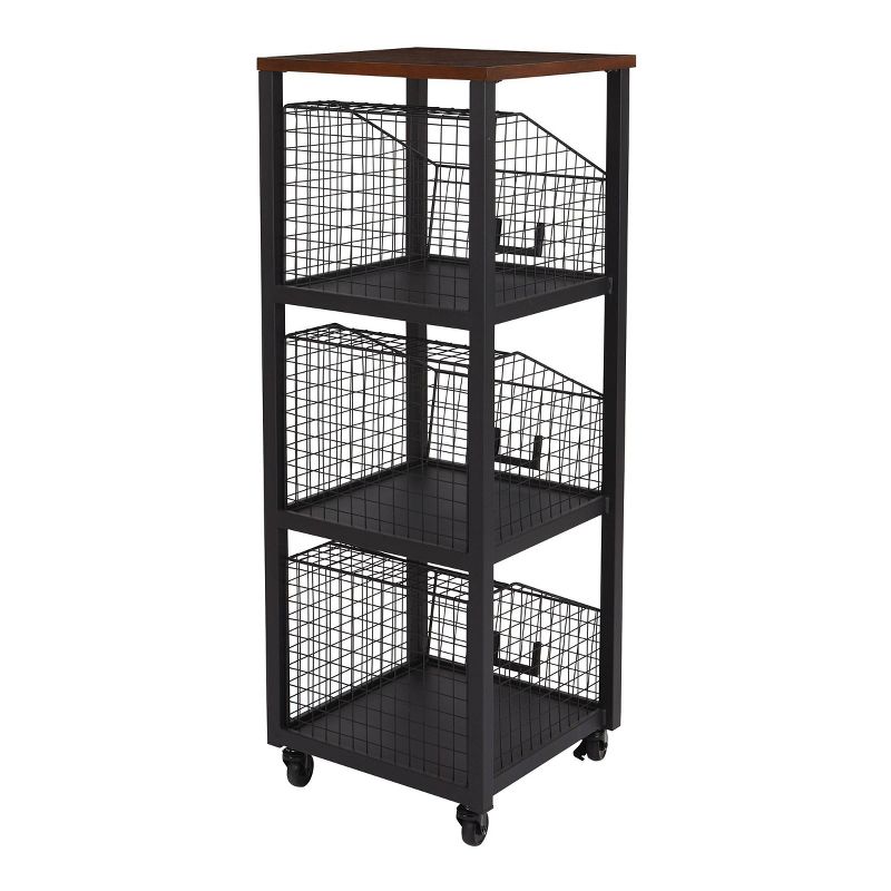 3 Drawer Hanover Storage Console Black - OSP Home Furnishings