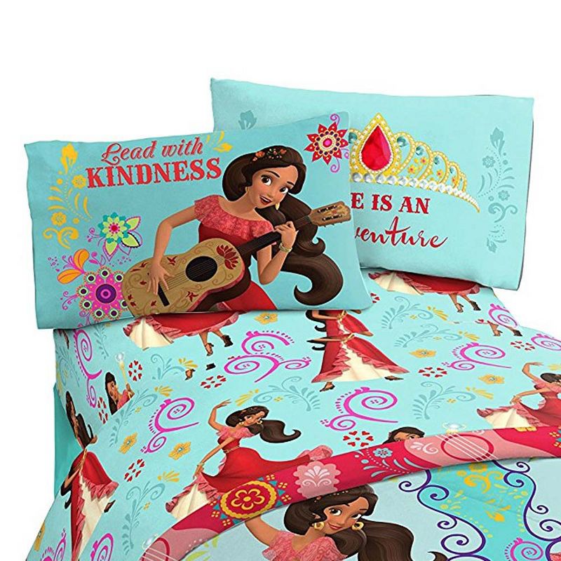 3pc Twin Sheet Set Disney Princess Flower Power Bedding Accessories - Elena of Avalor..