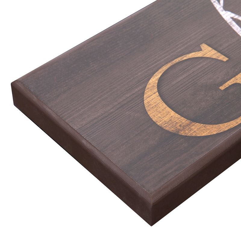 6"x36" Family and Friends Gather Here Wood Wall Art Brown - Patton Wall Decor