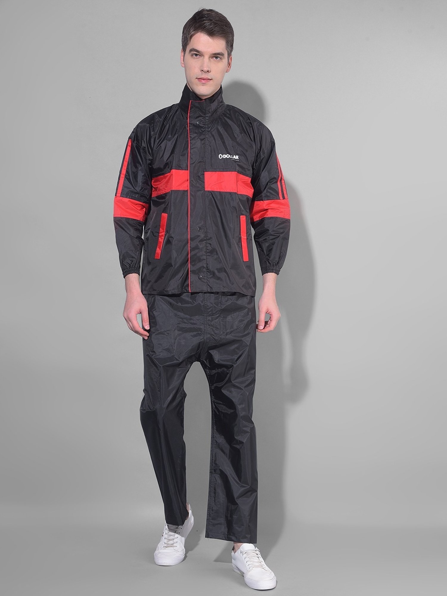 Wildcraft Red & Maroon Regular Fit Colour Block Rainwear Jacket