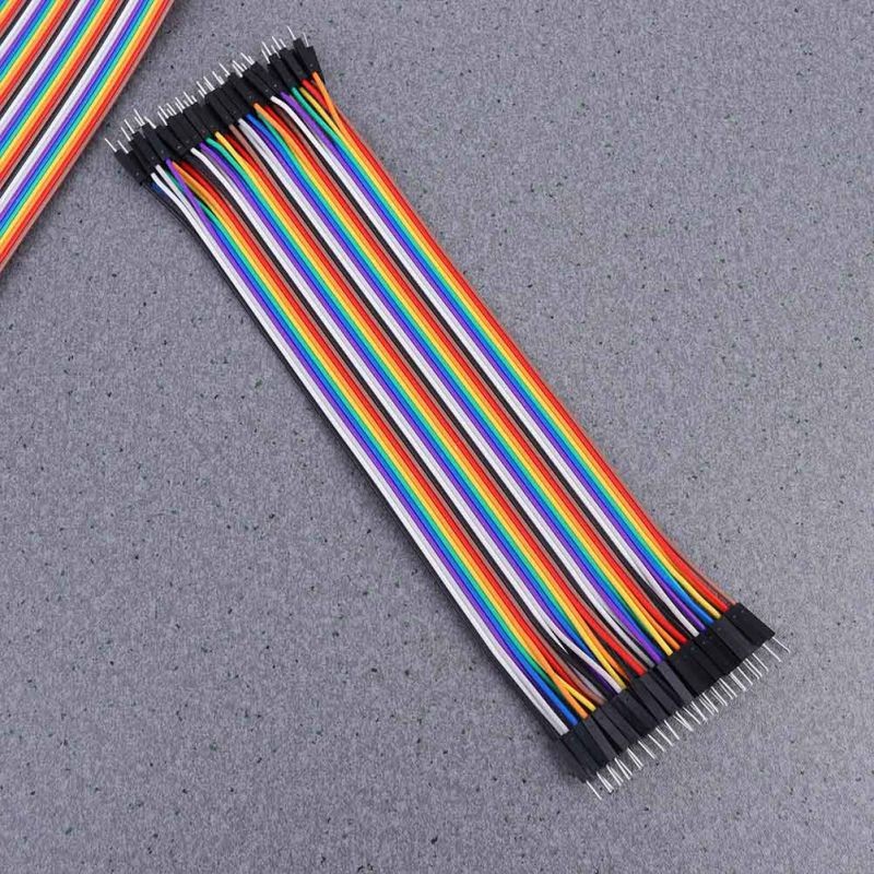 10Pcs Breadboard Wire Line 40Pin 2.54 Spacing Male to Male Breadboard Jumper Wires Ribbon Cables Colorful (10cm Male to Male)