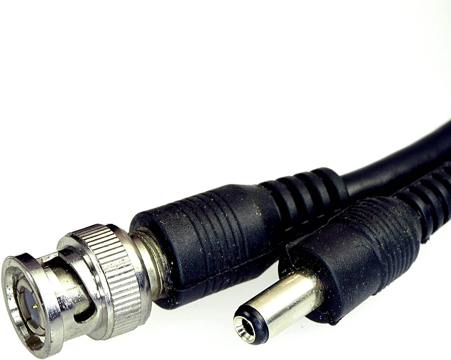 Five Star Cable RG59 Siamese Combo Cable Patch RG59 Video + 18/2 Power for TVI, CVI, AHD and HD-SDI CCTV Camera System with BNC connectors and 2.1mm Power Jack (25 Ft, Black)