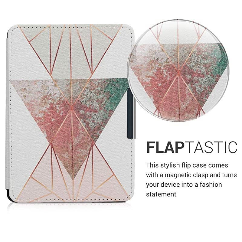 Case Compatible with  Kindle Paperwhite - Case e-Reader Cover - Butterfly Leaves Green/White